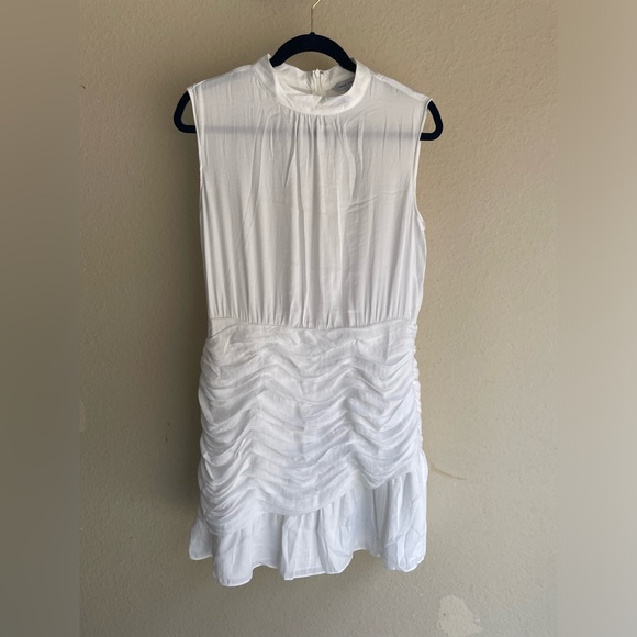 Tank Mini Mock Neck Dress With Ruched Skirt - Picture 4 of 4